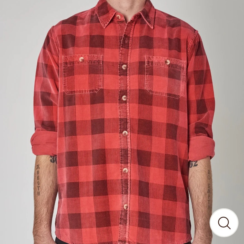 ROLLAS CHECK HEAVYWEIGHT CHECK CORD BUTTONUP SHIRT